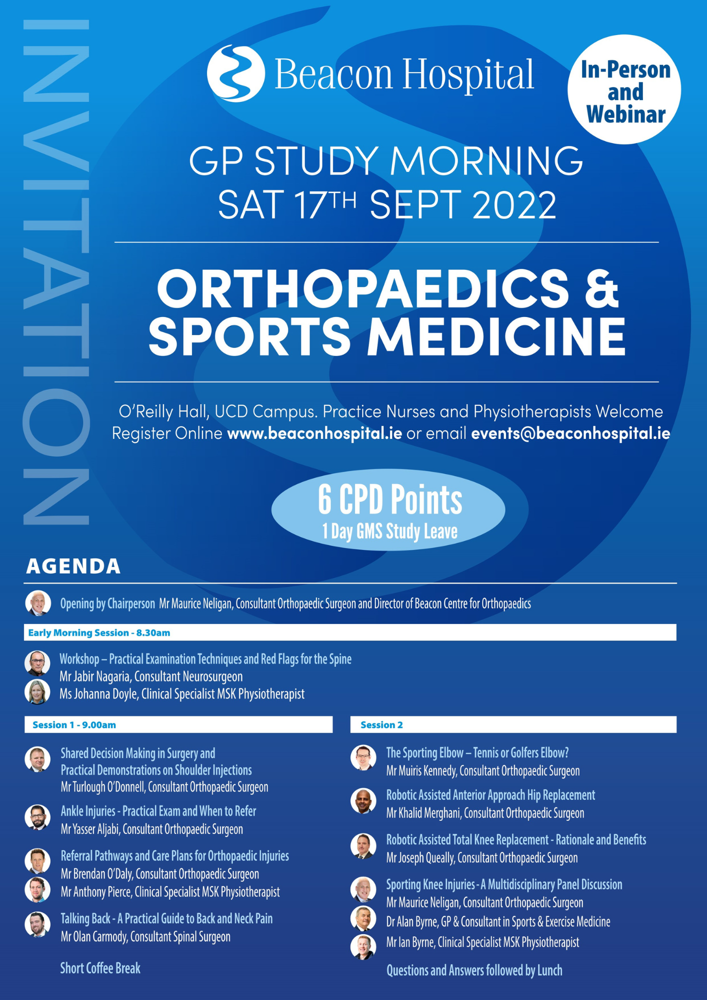Orthopaedics & Sports Medicine September 17th GP Study Day